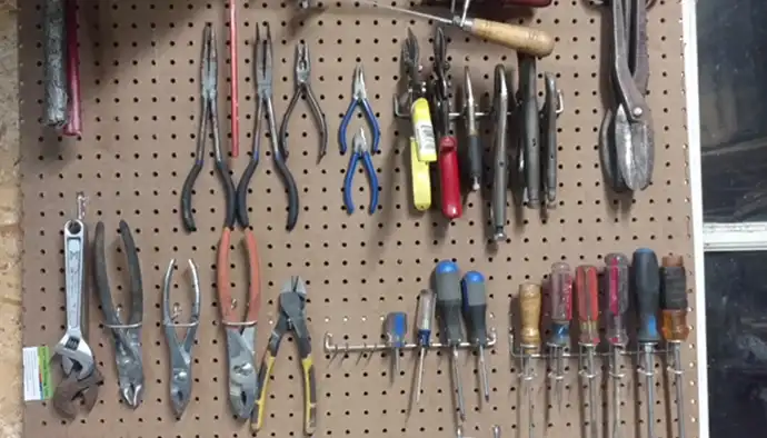 how to hang sockets on pegboard