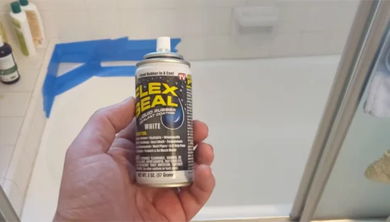 How can you prevent damage to the concrete while removing Flex Seal
